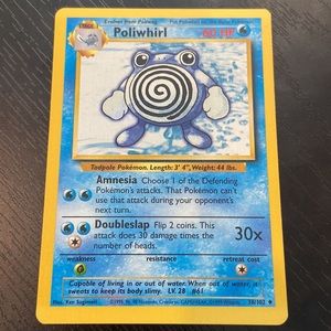 Poliwhirl 38/102 Base Set Pokemon Card 1999
